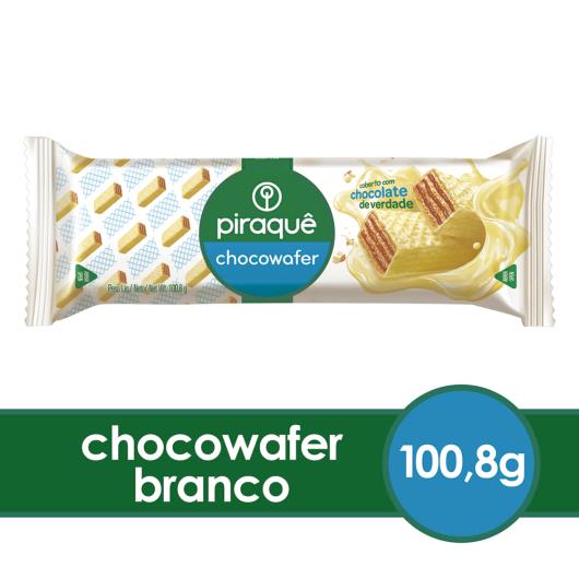 Wafer Recheio Chocolate Cobertura Chocolate Branco Piraquê Chocowafer Pacote 100,8g - Imagem em destaque