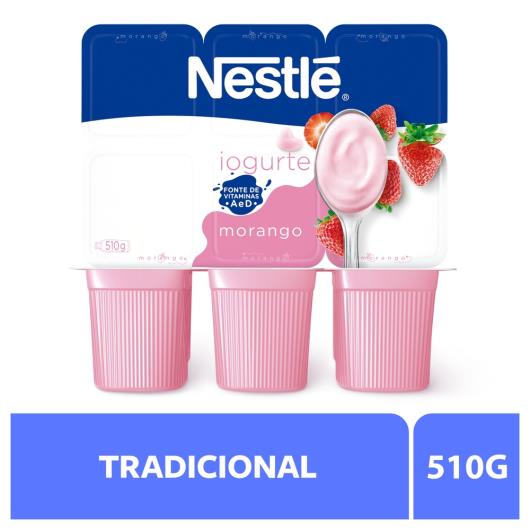 Iogurte Morango Nestlé Bandeja 510g 6 Unidades - Imagem em destaque