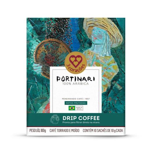 Café em Sachê Torrado e Moído Drip Coffee Peneirando Café 1957 3 Corações Portinari Caixa 100g 10 Unidades - Imagem em destaque