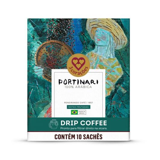 Café em Sachê Torrado e Moído Drip Coffee Peneirando Café 1957 3 Corações Portinari Caixa 100g 10 Unidades - Imagem em destaque