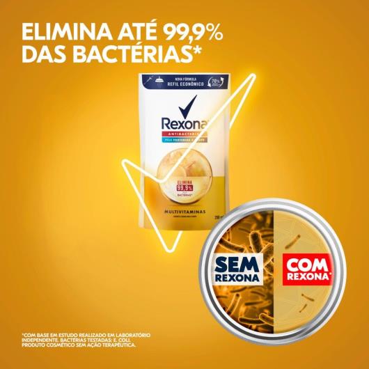 Sabonete Líquido Antibacterial Multivitaminas Rexona Sachê 200ml Refil Econômico - Imagem em destaque