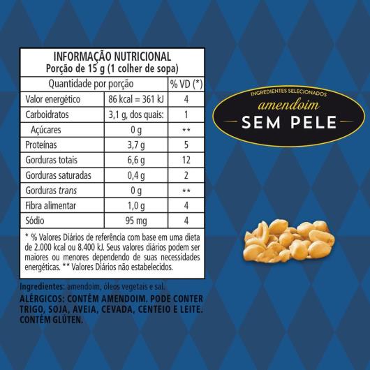 Amendoim Frito Salgado sem Pele Elma Chips Pacote 400g Embalagem Econômica - Imagem em destaque