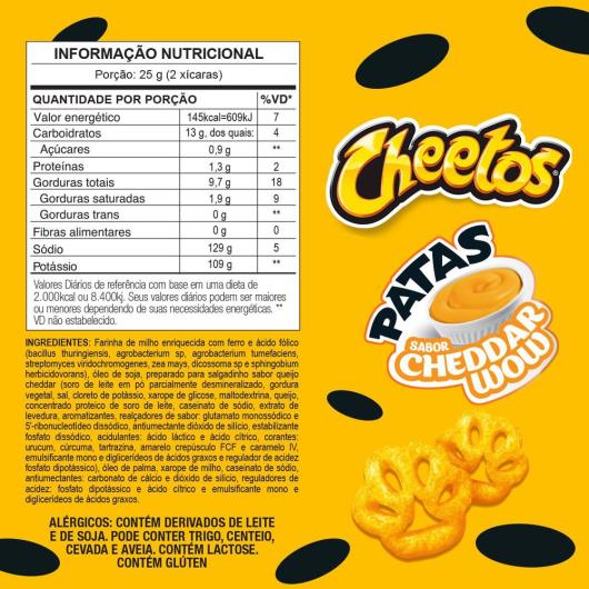 Salgadinho de Milho Cheddar Wow Patas com Anitta Elma Chips Cheetos Pacote 61g - Imagem em destaque