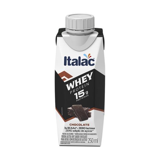 Bebida Láctea UHT 15g Proteína Chocolate Zero Lactose Italac Whey Protein Caixa 250ml - Imagem em destaque