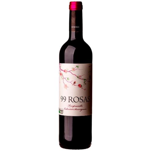Vinho Espanhol 99 Rosas Tempranillo Cabernet Sauvignon Orgânico Tinto 750ml - Imagem em destaque