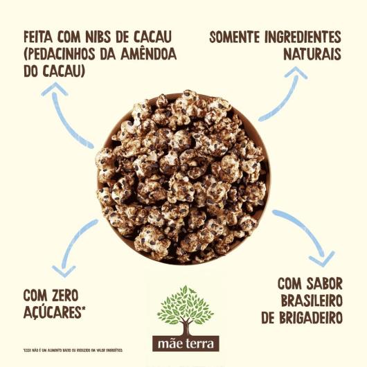 Pipoca Pronta Doce Brigadeiro Zero Açúcar Mãe Terra Pacote 35g - Imagem em destaque