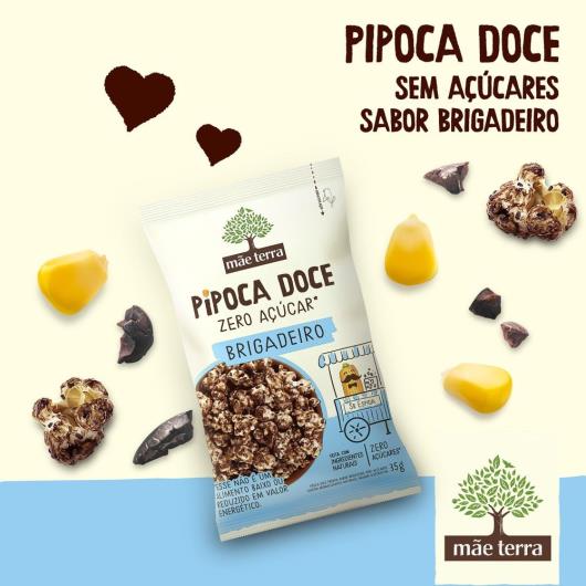 Pipoca Pronta Doce Brigadeiro Zero Açúcar Mãe Terra Pacote 35g - Imagem em destaque