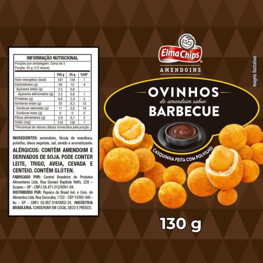 Ovinhos de Amendoim Barbecue Elma Chips Pacote 130g - Imagem em destaque