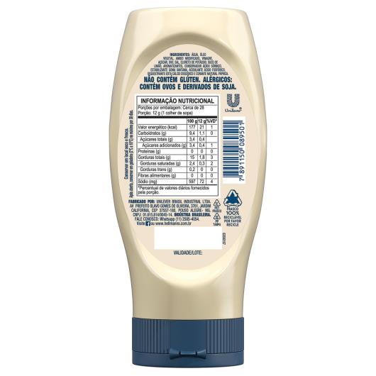 Maionese Light Hellmann's Squeeze 335g - Imagem em destaque