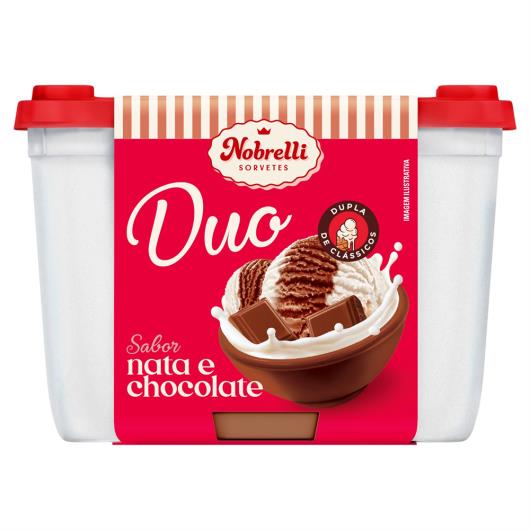 Sorvete Nata e Chocolate Nobrelli Duo Pote 1,3l - Imagem em destaque