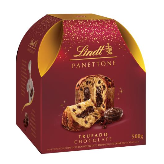 Panettone com Gotas de Chocolate ao Leite Recheio Trufado Chocolate Lindt Caixa 500g - Imagem em destaque