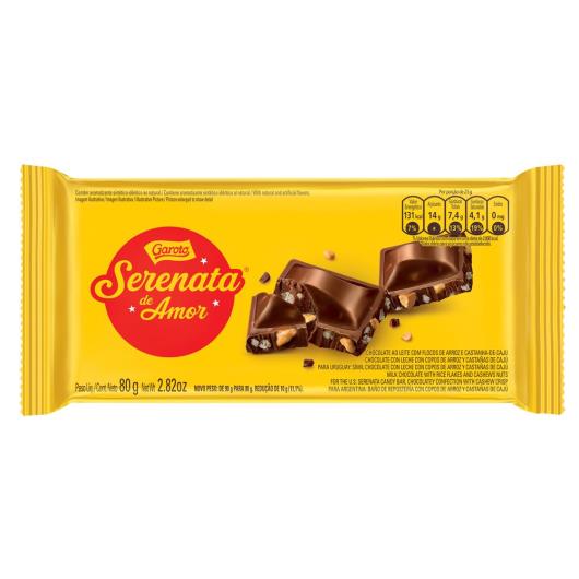 Chocolate SERENATA DE AMOR Tablete 80g - Imagem em destaque