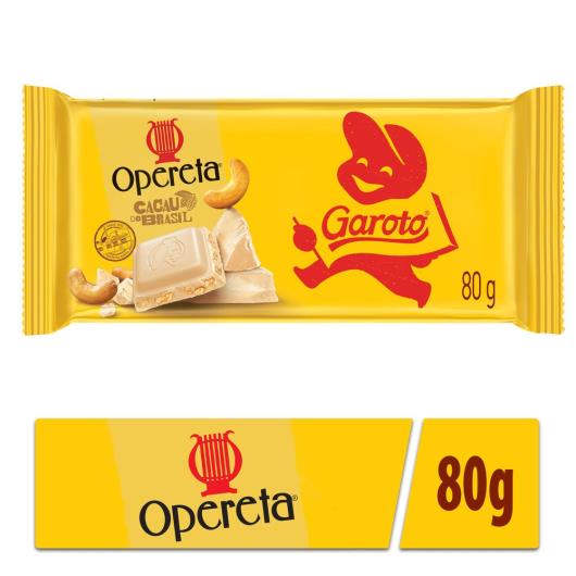 Chocolate Branco OPERETA Castanha de Caju Tablete 80g - Imagem em destaque