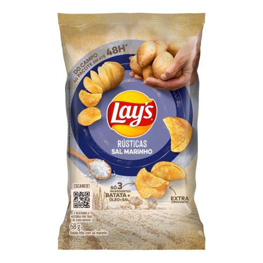 Batata Frita Lays Rústica Sal Marinho 68G - Imagem em destaque