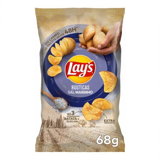 Batata Frita Lays Rústica Sal Marinho 68G - Imagem em destaque