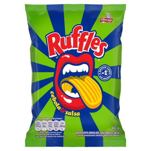 Batata Frita Ondulada Cebola & Salsa Elma Chips Ruffles Pacote 40g - Imagem em destaque