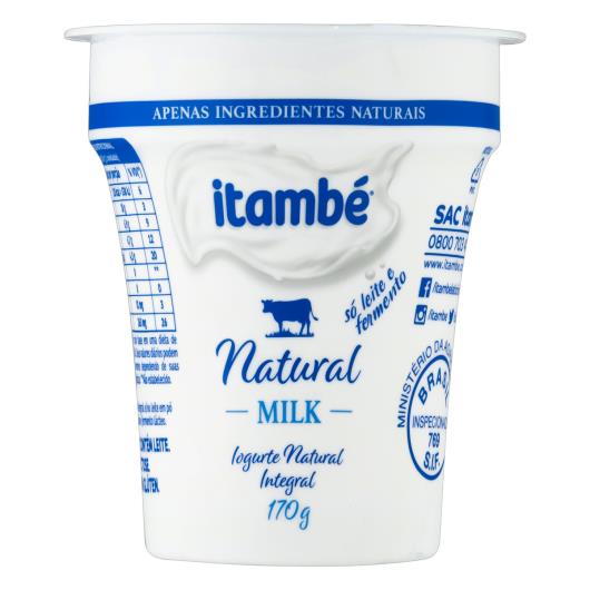 Iogurte Integral Itambé Natural Milk Copo 170g - Imagem em destaque