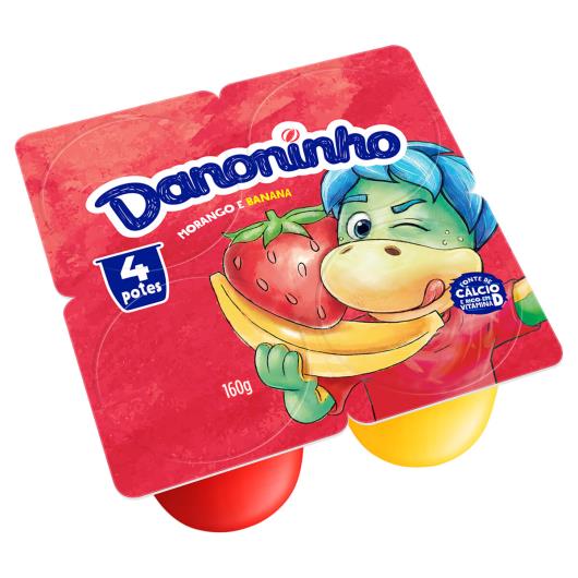 Queijo Petit Suisse Morango + Banana Danoninho Bandeja 160g 4 Unidades - Imagem em destaque