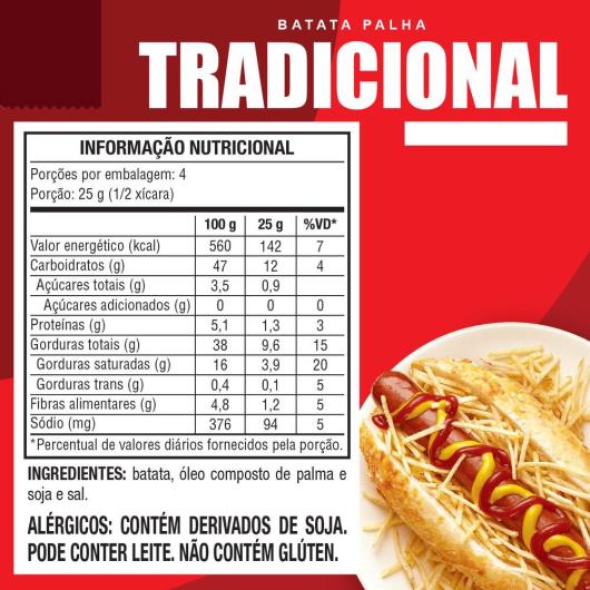 Batata Palha Tradicional Elma Chips Pacote 100g - Imagem em destaque