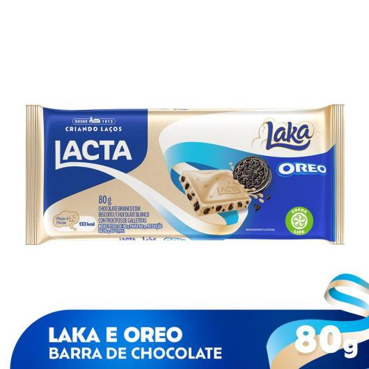 Chocolate Branco com Biscoito Oreo Lacta Laka Pacote 80g - Imagem em destaque