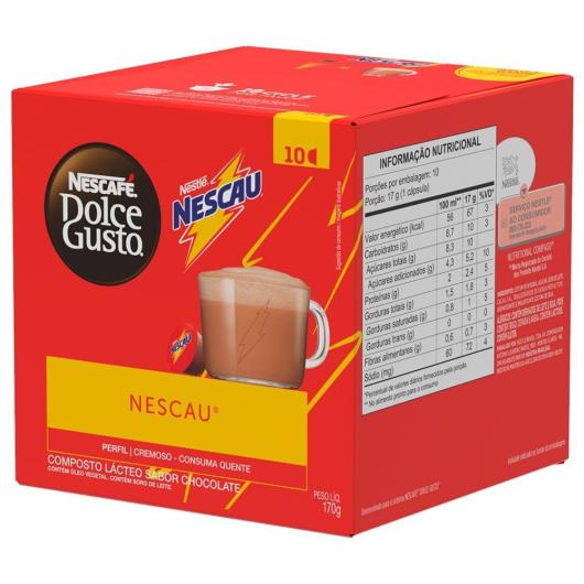 Achocolatado em Cápsula NESCAFÉ DOLCE GUSTO Sabor Nescau 10 Cápsulas - Imagem em destaque