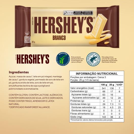 Chocolate Hershey's Branco 82g - Imagem em destaque