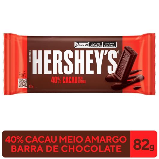 Chocolate Meio Amargo 40% Cacau Hershey's Pacote 82g - Imagem em destaque