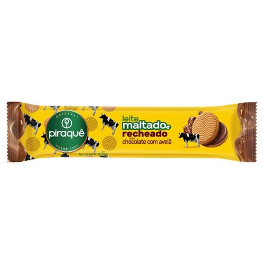 Biscoito Leite Maltado Recheio Chocolate com Avelã Piraquê Pacote 85g - Imagem em destaque