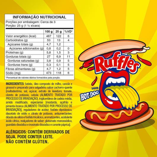 Batata Frita Ondulada Lanchonete Hot Dog Ruffles 70G - Imagem em destaque