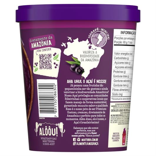 Sorbet Açaí Mãe Terra Premium Pote 700ml - Imagem em destaque