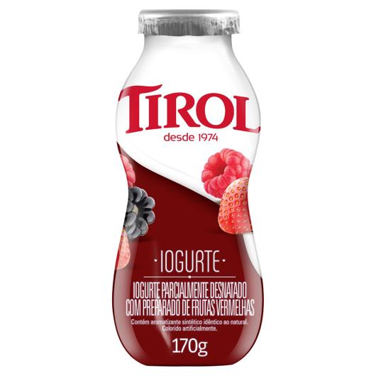 Iogurte Parcialmente Desnatado Frutas Vermelhas Tirol Frasco 170g - Imagem em destaque