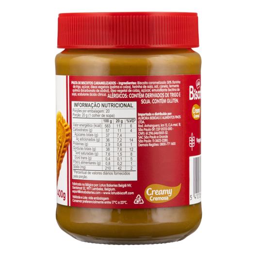 Pasta Cremosa Lotus Biscoff Caramelizada Vidro 400g - Imagem em destaque