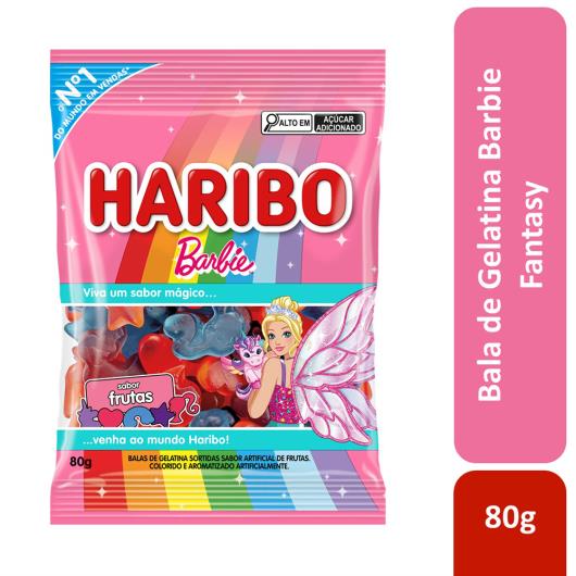 Bala de Gelatina Frutas Barbie Fantasy Haribo Pacote 80g - Imagem em destaque