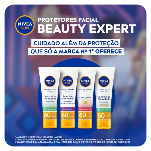 Protetor Solar Facial Sensitive Anti-Idade FPS 60 Nivea Sun Beauty Expert Caixa 50g - Imagem em destaque