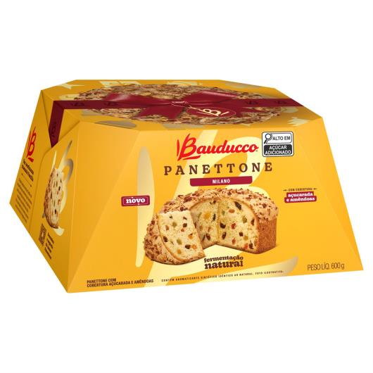 Panettone Milano Cobertura Açucarada e Amêndoas Bauducco Caixa 600g - Imagem em destaque