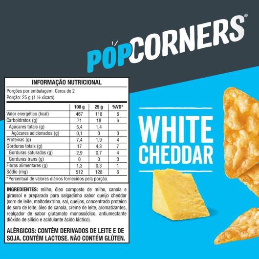 Salgadinho Popcorners White Cheddar 57g - Imagem em destaque