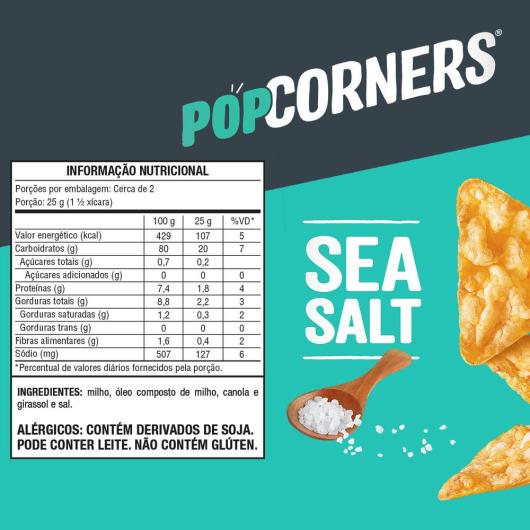 Salgadinho de Milho Sea Salt Popcorners Pacote 57g - Imagem em destaque