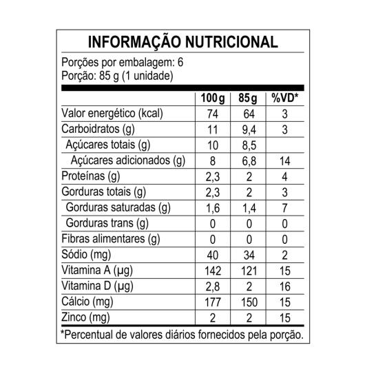 Iogurte Parcialmente Desnatado Morango Chambinho Bandeja 510g 6 Unidades - Imagem em destaque