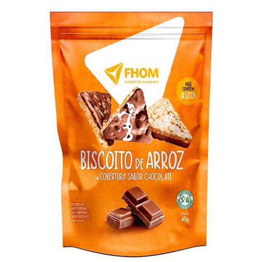 Biscoito de Arroz com Cobertura Chocolate Fhom 60g - Imagem em destaque