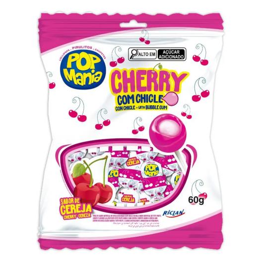 Pirulito POP Mania Cherry com Chicle 60g - Imagem em destaque