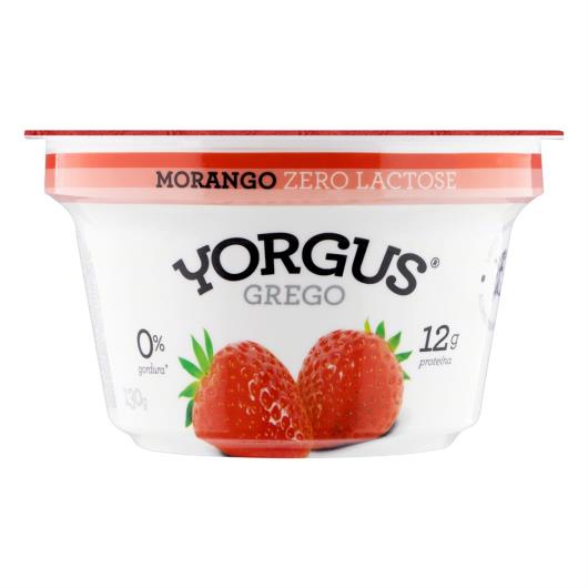 Iogurte Desnatado Grego Morango Zero Lactose Yorgus Pote 130g - Imagem em destaque