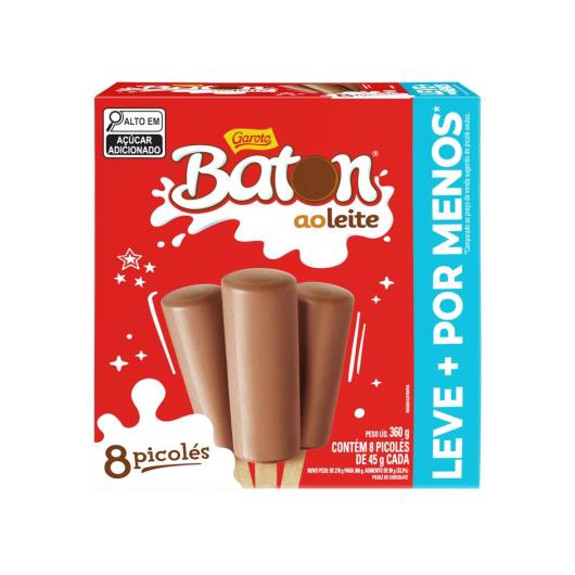 Picolé Baton Chocolate Garoto Multipack 8x45g - Imagem em destaque