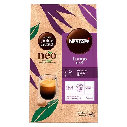 Café em Cápsula Torrado e Moído Lungo Dark Nescafé Dolce Gusto Pacote 70g 10 Unidades - Imagem em destaque