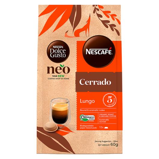 Café em Cápsula Torrado e Moído Orgânico Lungo Cerrado Mineiro Nescafé Dolce Gusto Pacote 60g 10 Unidades - Imagem em destaque