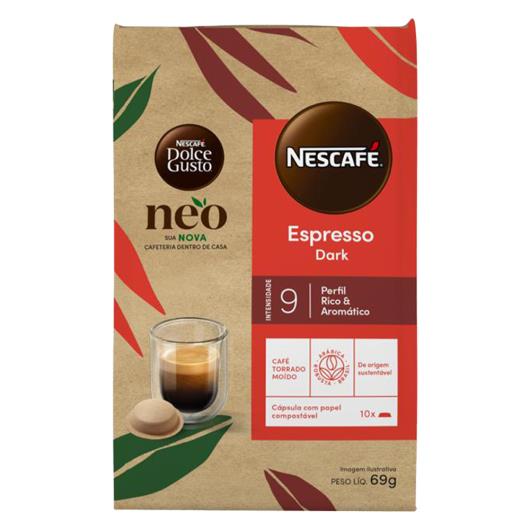 Café em Cápsula Torrado e Moído Espresso Dark Nescafé Dolce Gusto Pacote 69g 10 Unidades - Imagem em destaque