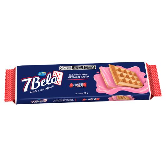 Biscoito Wafer Recheio Framboesa Original 7 Belo Pacote 80g - Imagem em destaque