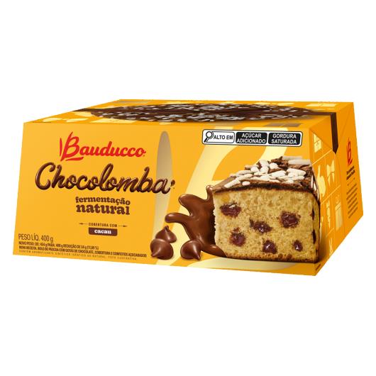 Bolo de Páscoa com Gotas de Chocolate Cobertura Cacau e Confeitos Açucarados Bauducco Chocolomba Caixa 400g - Imagem em destaque