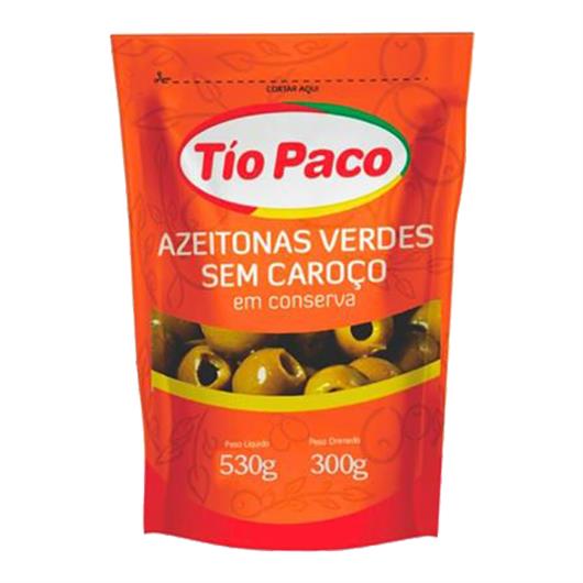 Azeitona Verde Sem Caroço Tio Paco Sachê 300g - Imagem em destaque