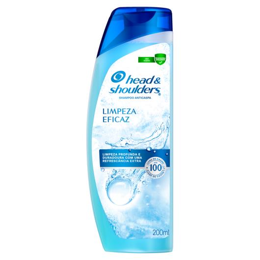 Shampoo Anticaspa Head & Shoulders Limpeza Eficaz Frasco 200ml - Imagem em destaque