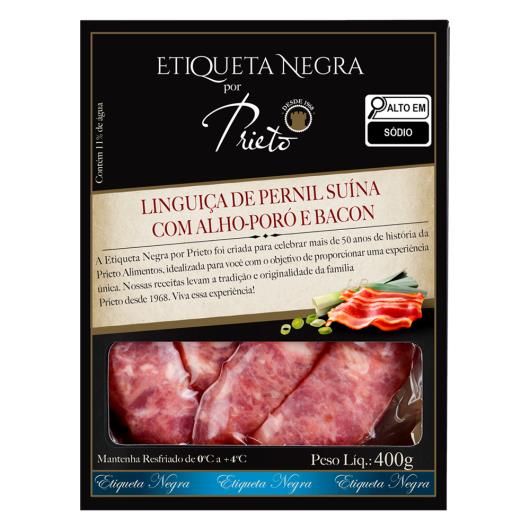 Linguiça de Pernil com Alho-Poró e Bacon Prieto Etiqueta Negra 400g - Imagem em destaque